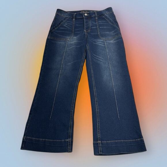 HYDRAULIC Women’s 6 MURRAY WIDE LEG Crop Blue Jeans - Picture 2 of 5